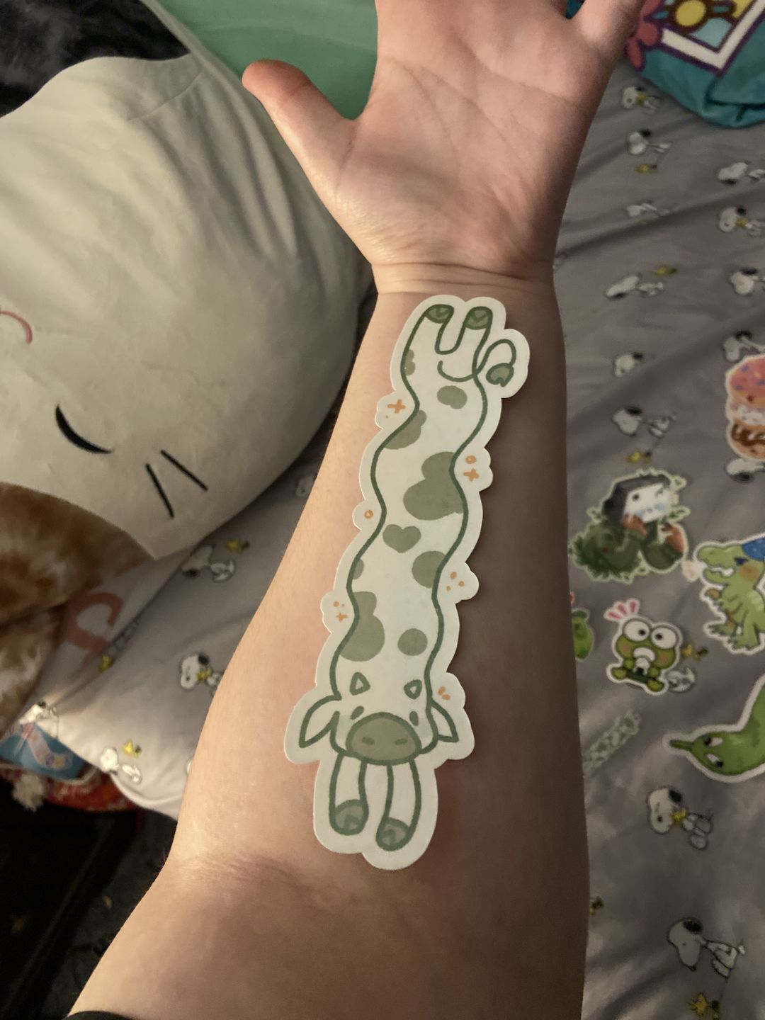 Customer photo review of MORE Sparkly Long Cow Stickers!