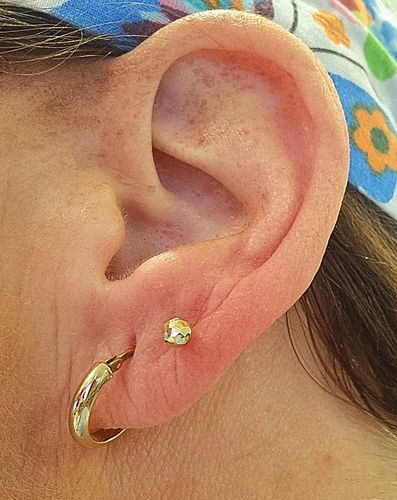 Customer photo review of Ball Stud Earrings in 9ct Yellow Gold