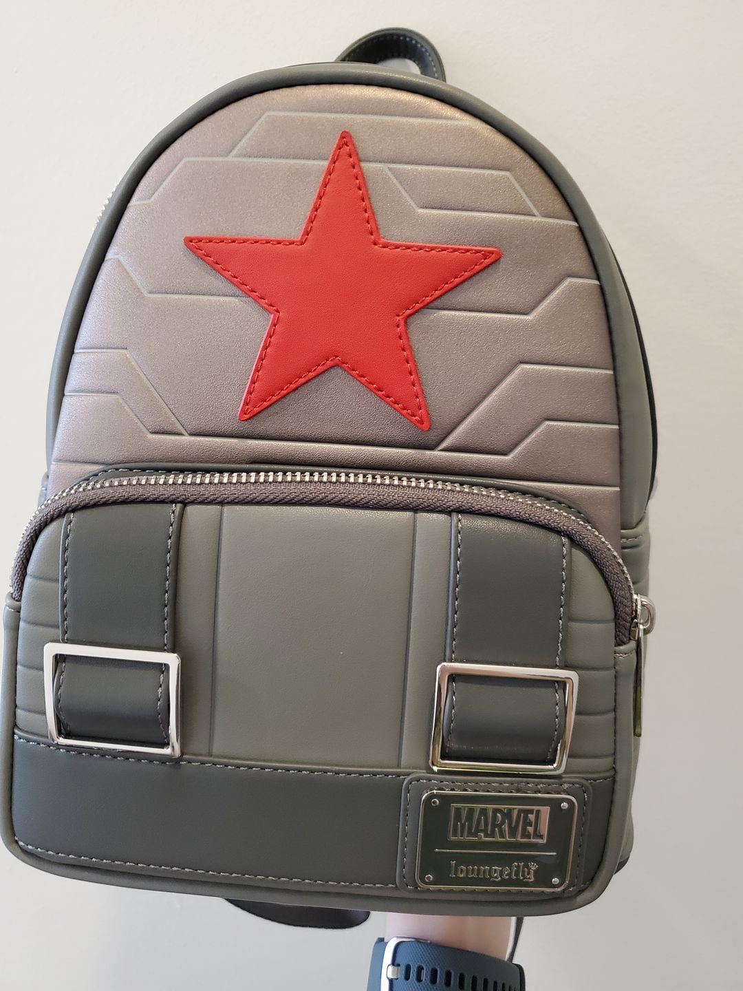 Customer photo review of Loungefly Marvel Winter Soldier Cosplay Mini Backpack