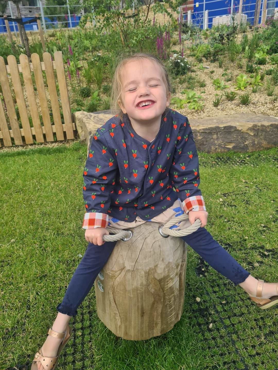Customer photo review of Radical Radish Collarless Reversible Spring Jacket