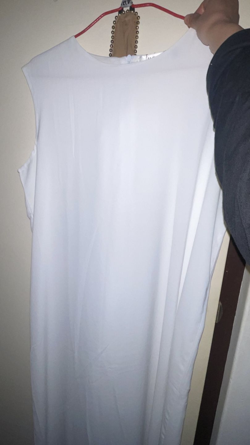 Customer photo review of White Sleeveless Slip Dress