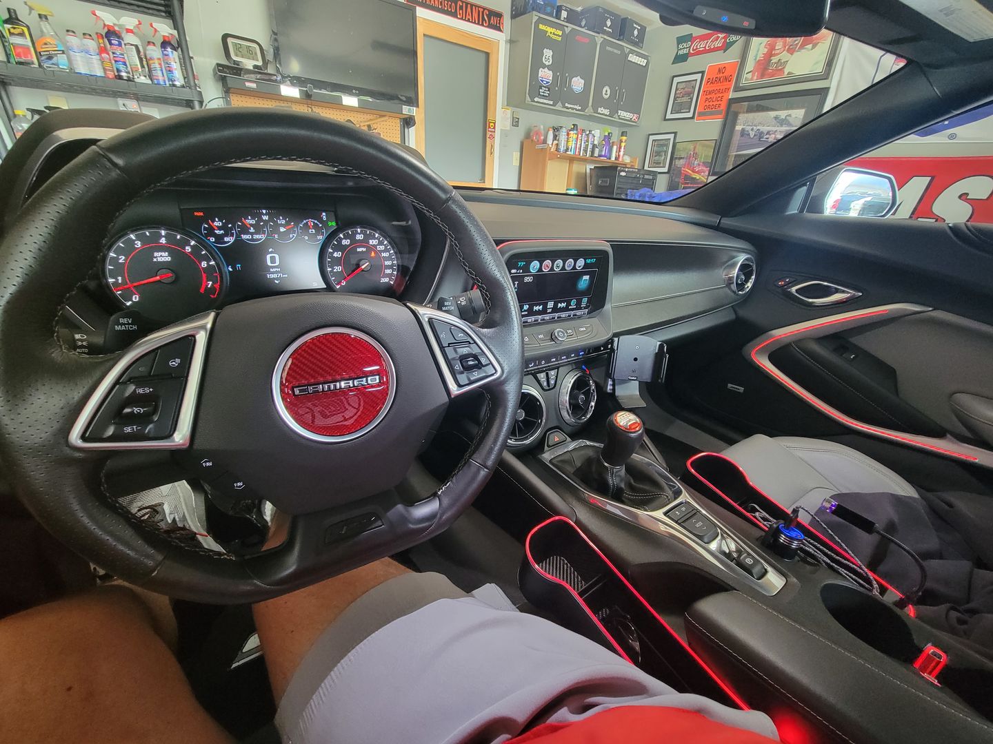 Customer photo review of Carbon Fiber Steering Wheel Center Overlay For Chevy Camaro 2016-2023
