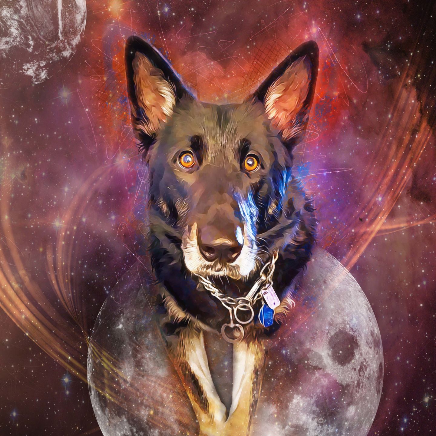 Customer photo review of Watercolor Pet Art - Pet Galaxy (PG)