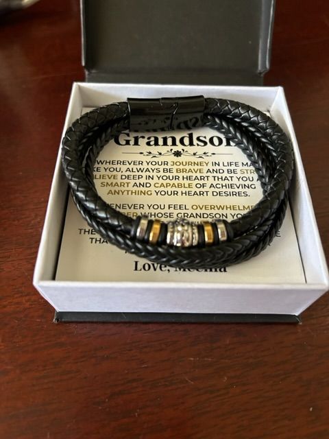 Customer photo review of To My Grandson | Braided Bracelet Gift Set - SS519B