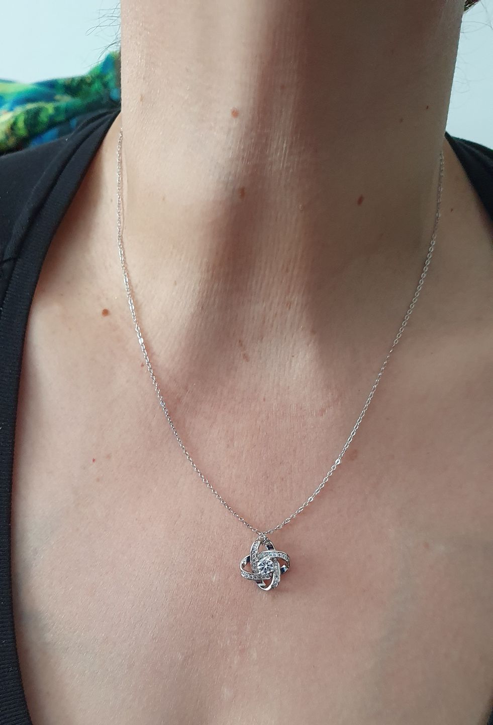 Customer photo review of "To my Soulmate" - Silver Love knot necklace