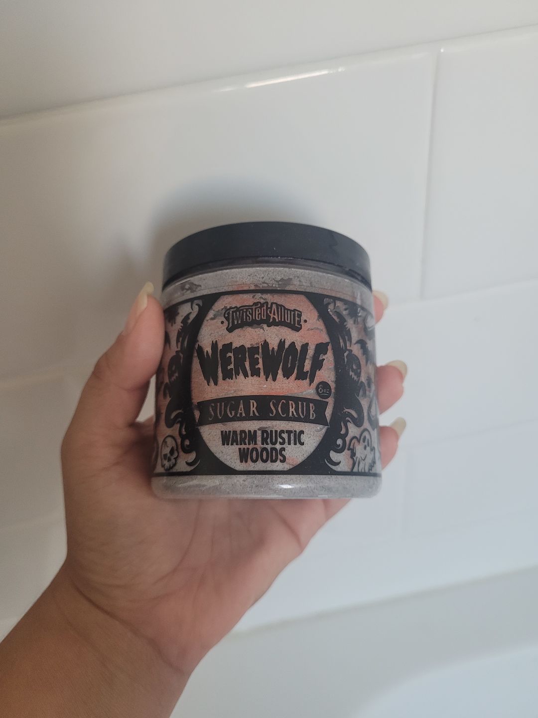 Customer photo review of Werewolf  Sugar Scrub (Warm Rustic Woods)