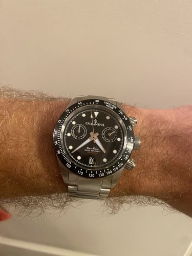 Customer photo review of Oceaneva™ Men's WaveRacer™ 500M Pro Diver Black Dial Chronograph Watch