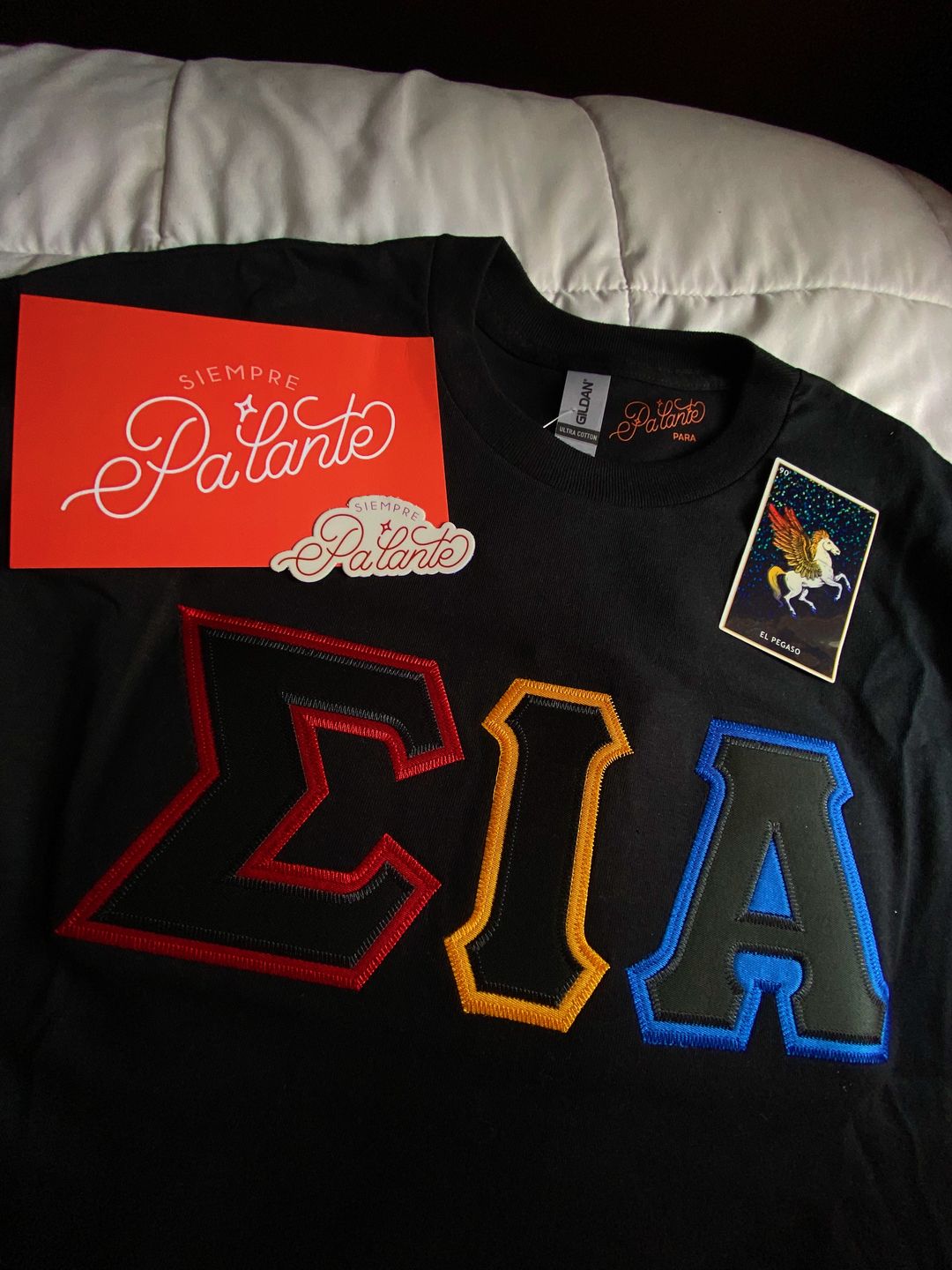 Customer photo review of SIA Classic Stitched Letter Tee