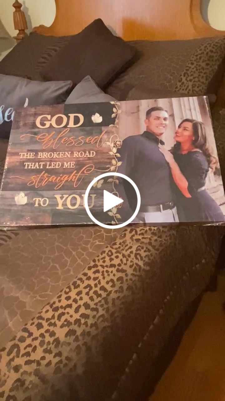 Customer video review of God blessed the broken road wall art canvas, personalized custom photo wall art canvas