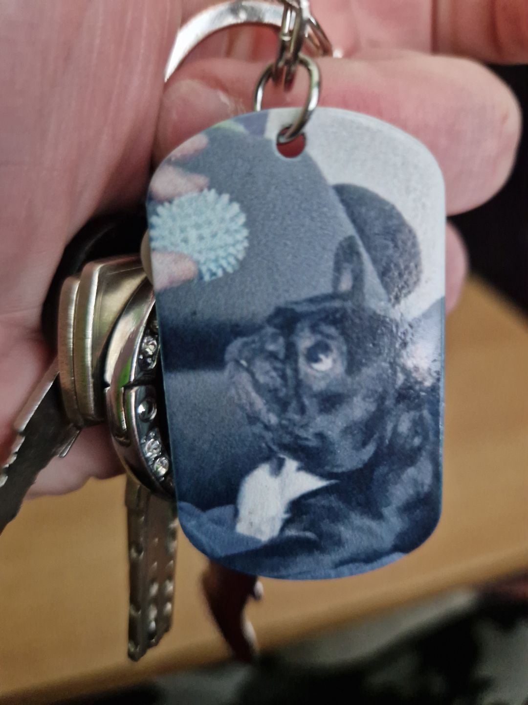 Customer photo review of Spuren im Herzen - Individueller Dog Tag Schlüsselanhänger