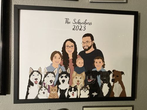 Customer photo review of Custom Framed Fur-mily Portrait