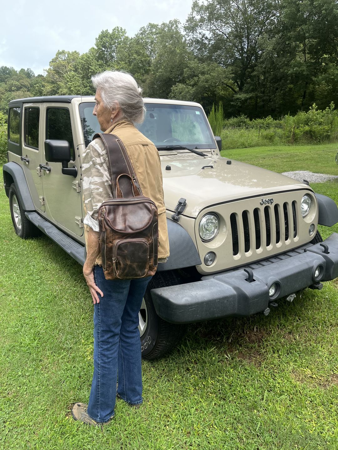 Customer photo review of Tabasco Buffalo Leather Sling Bag