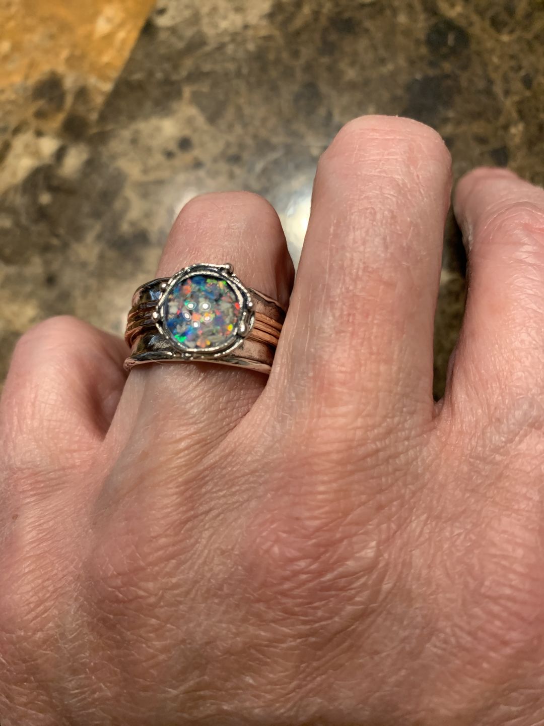 Customer photo review of Two Tone Spin Ring