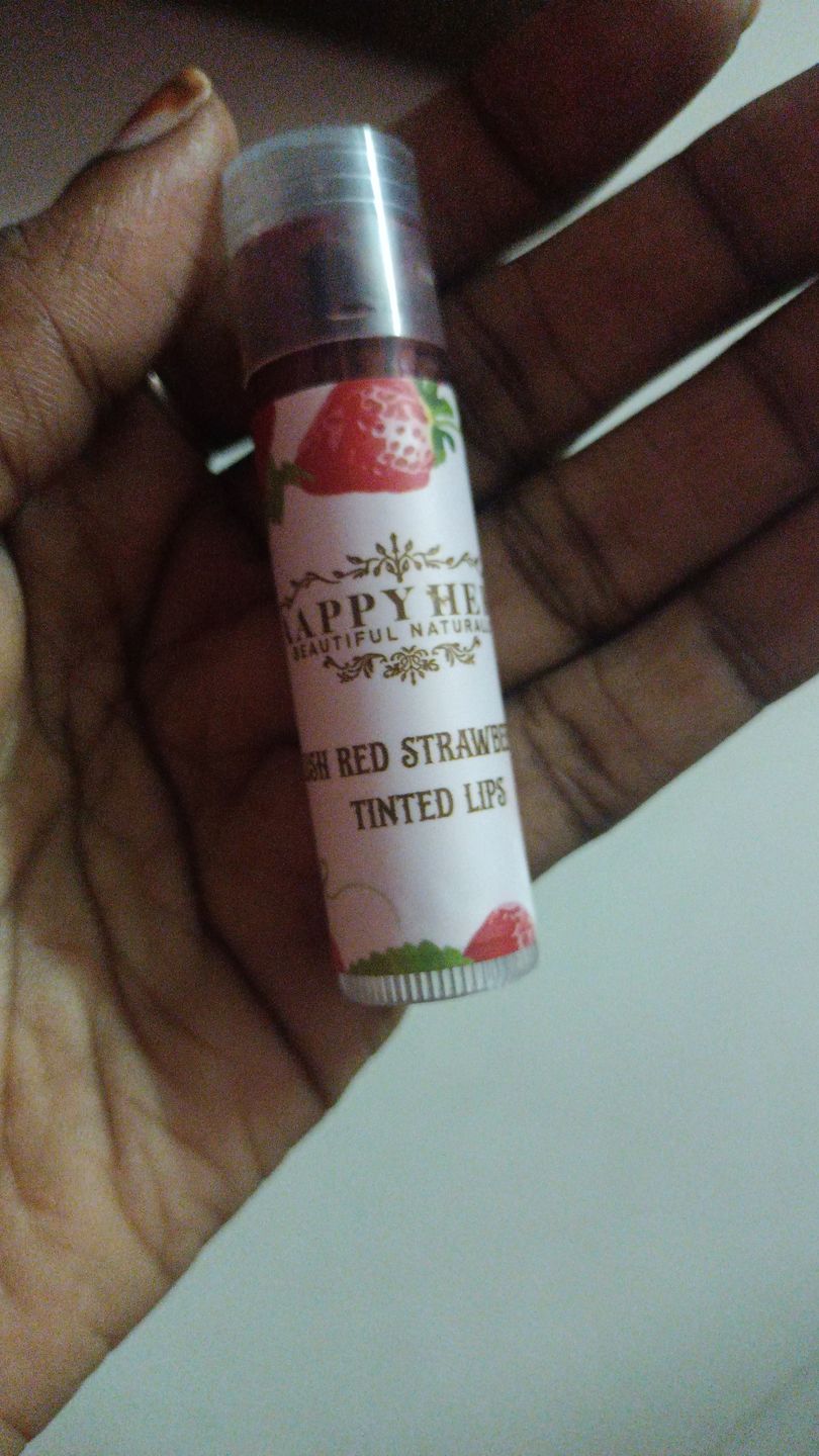 Customer photo review of Lip Balm With Tint Strawberry