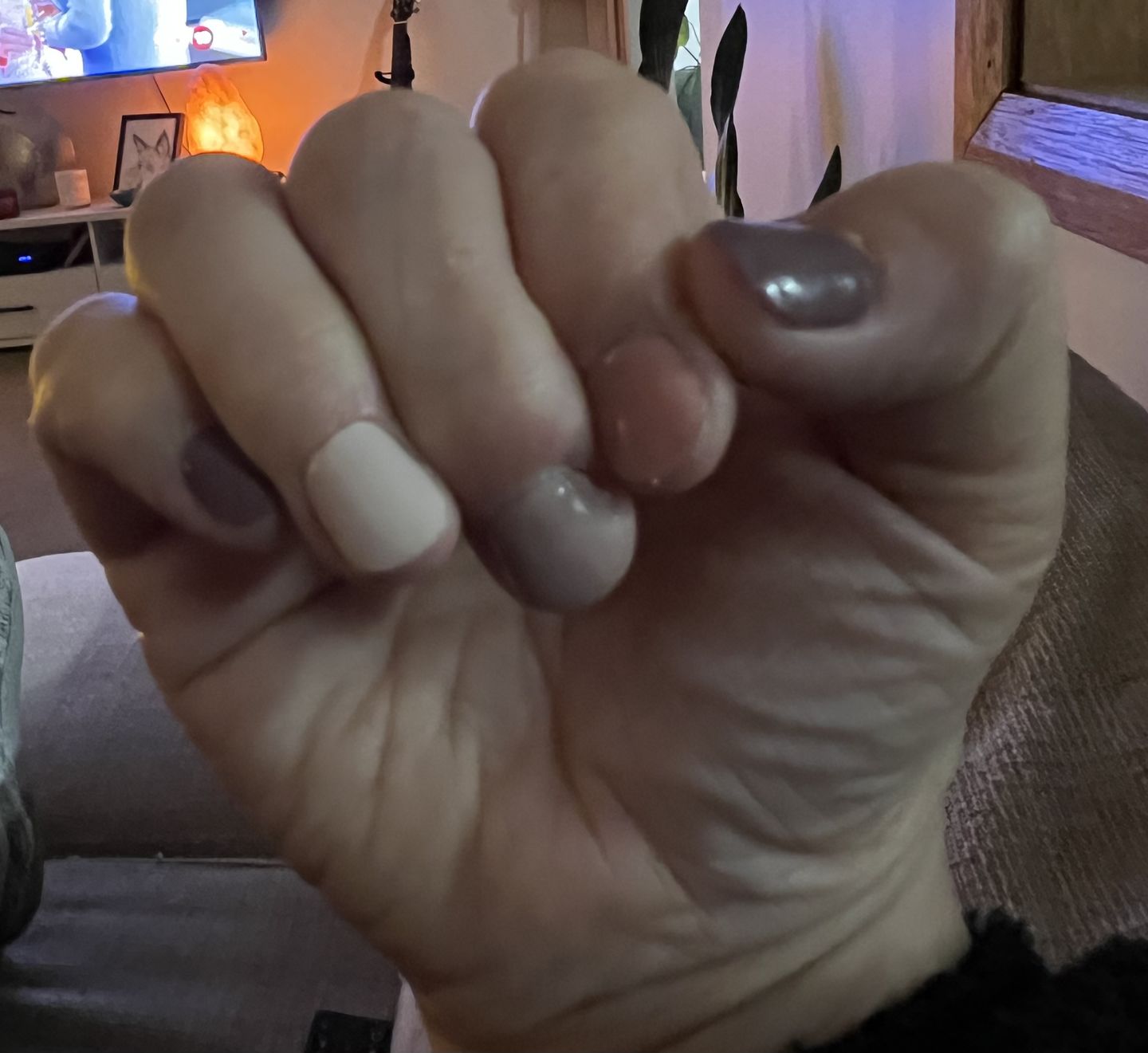 Customer photo review of Nude And Wine DIY Semicured Gel Nail Sticker Kit