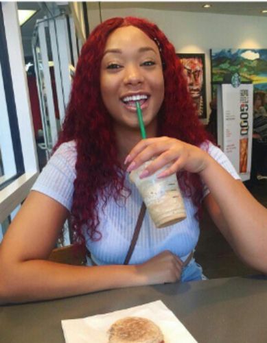 Customer photo review of Burgundy Wig Curly Human Hair Wigs 13x4 Transparent Lace Wig 99J Lace Front Human Hair Wigs