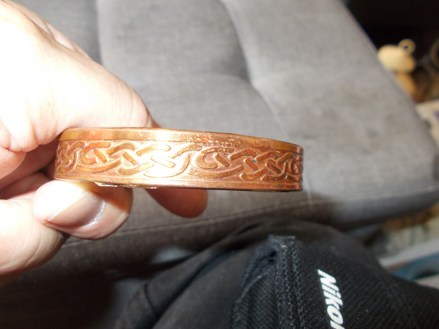Customer photo review of Celtic Copper Cuff