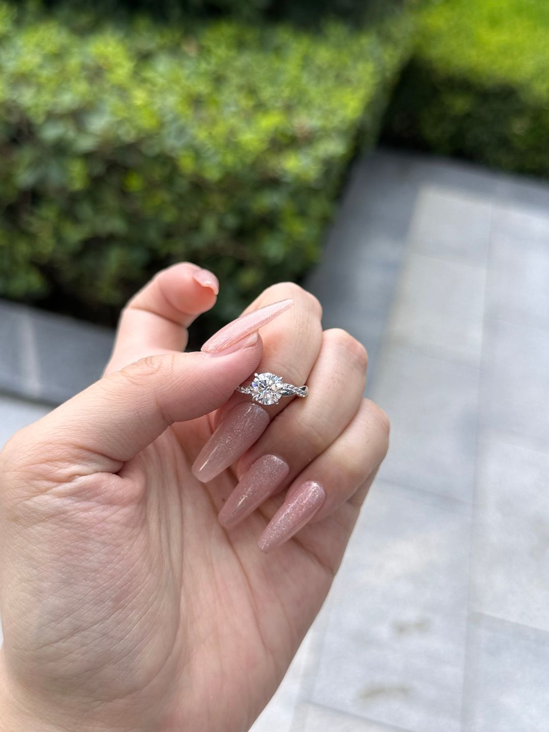 Customer photo review of S925 1.25 Carat Twist Round Cut Engagement Ring In Sterling Silver For Bridal & Daily Wear