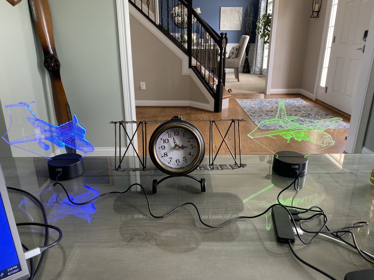 Customer photo review of C-17 USAF Transport Plane - 3D Optical Illusion Lamp