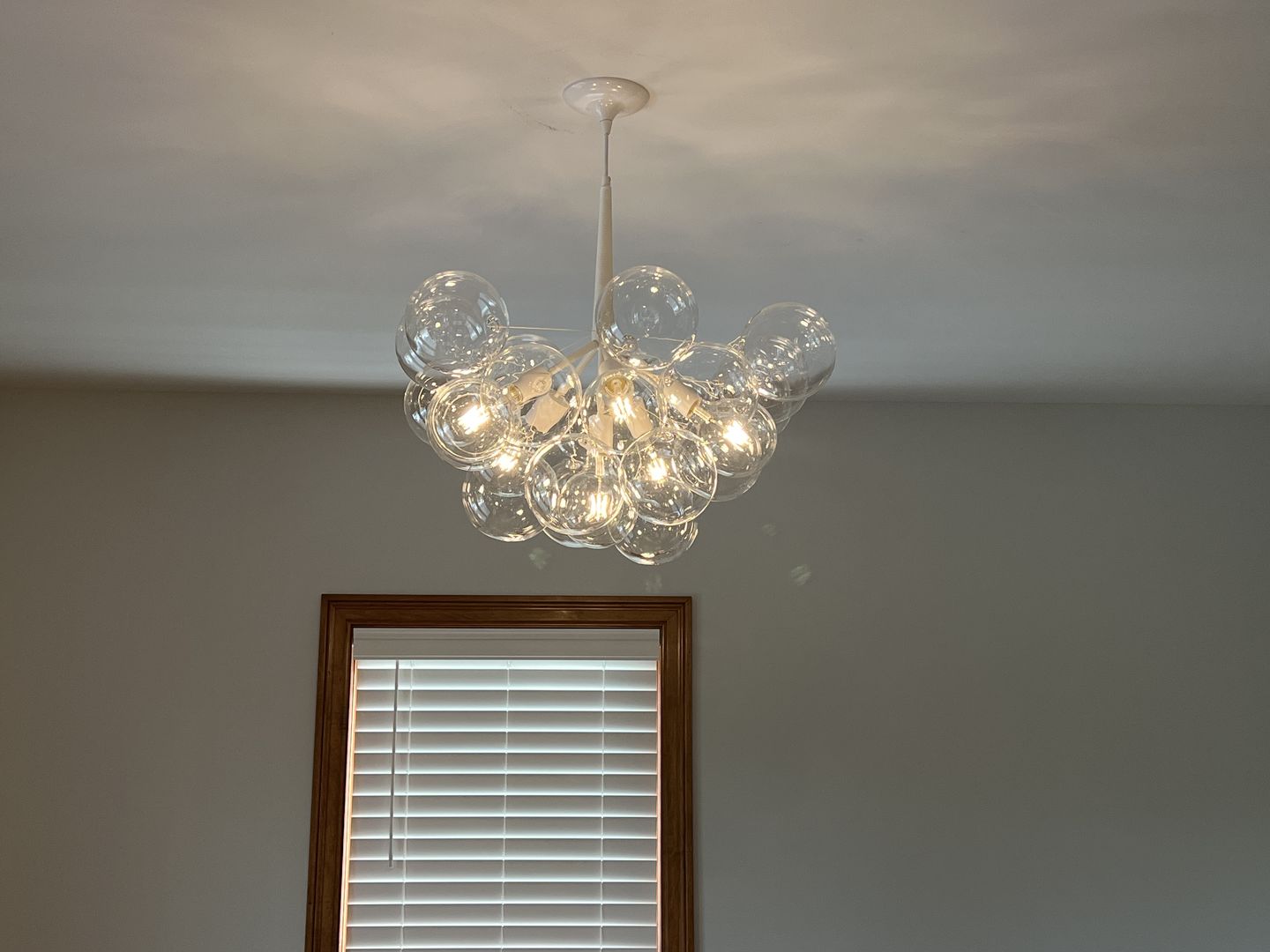 Customer photo review of Modern Clear Glass Bubble Cluster Chandelier