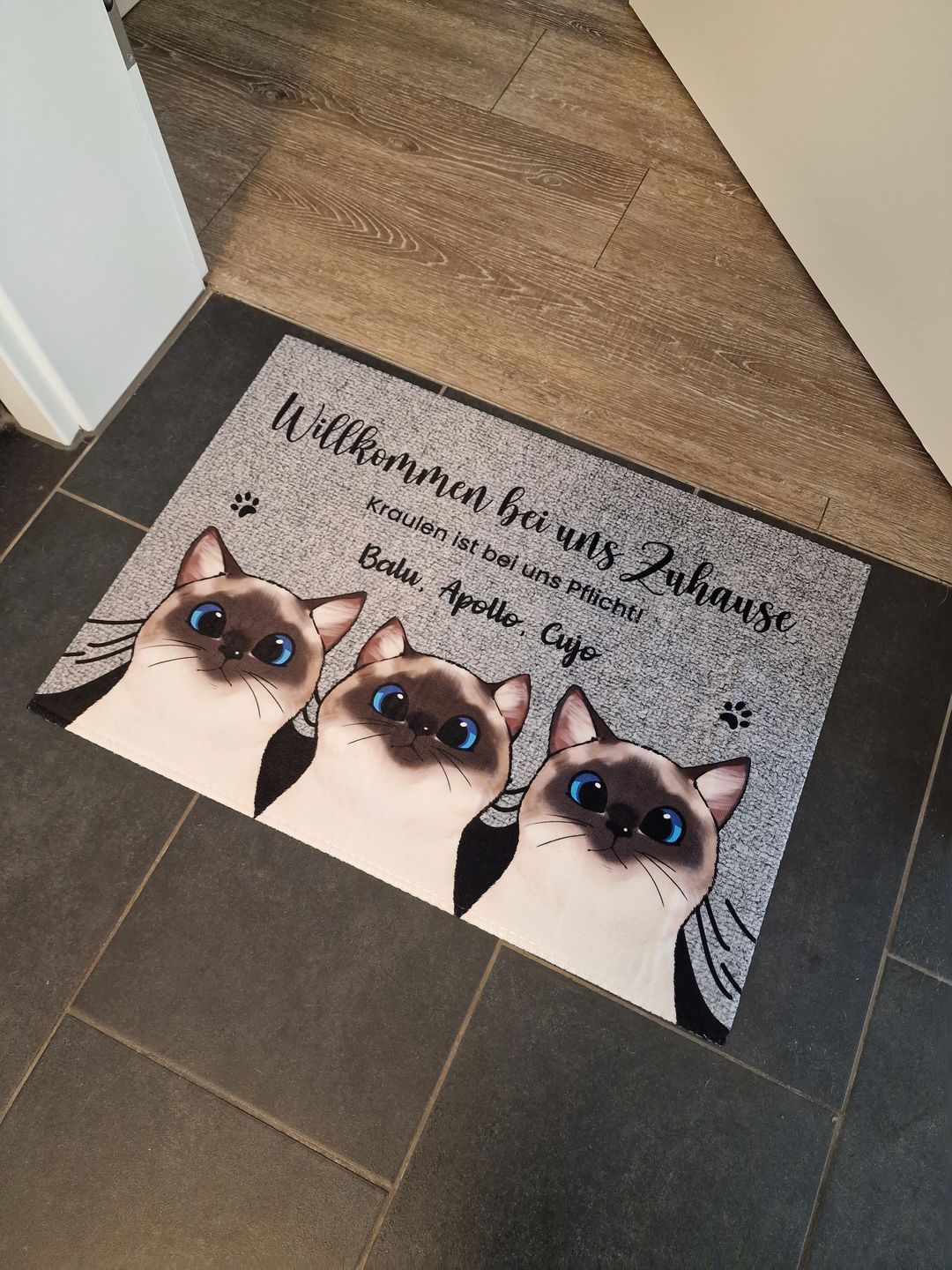 Customer photo review of Bei mir Zuhause - Individuelle Fußmatte