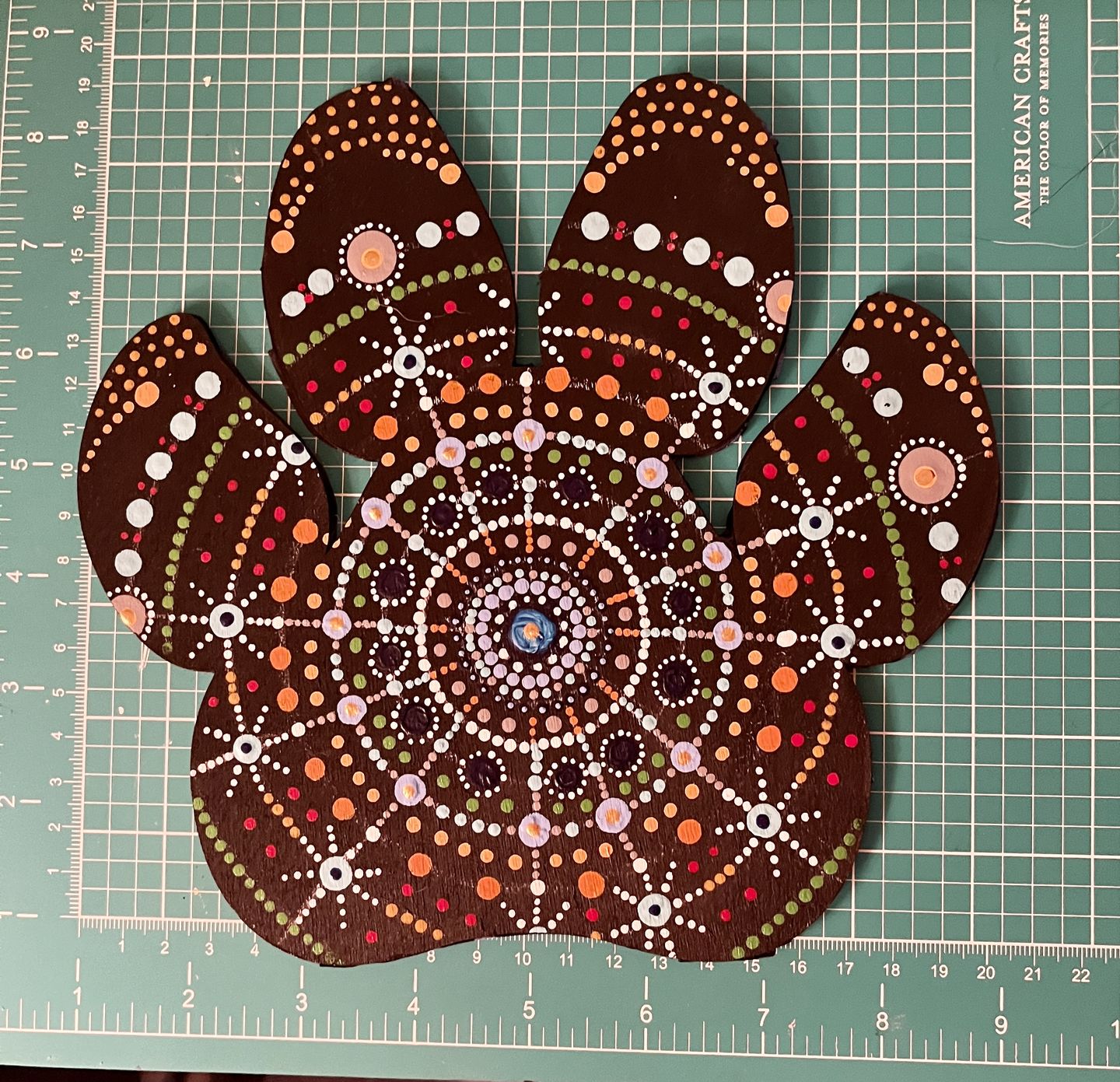 Customer photo review of Unfinished Wood Dog Paw Shape - Animal - Pet - Craft - up to 24" DIY