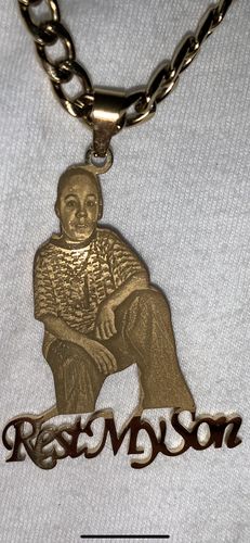 Customer photo review of Lovers Charm™ 18K Custom Engraved Necklace