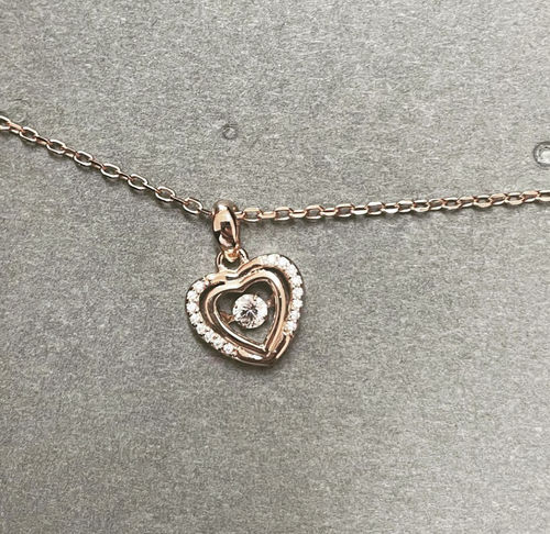Customer photo review of AMOUR Heart Dancing Diamond Necklace