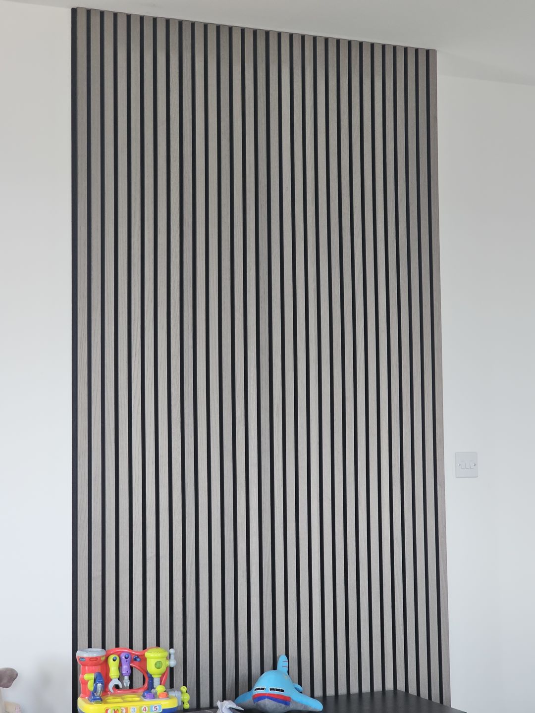 Customer photo review of SlatWall Acoustic Grey Oak