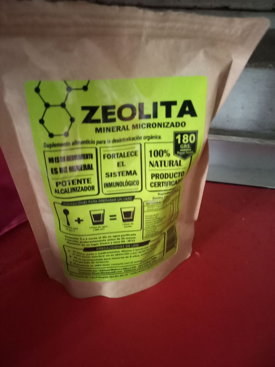 Customer photo review of Zeolita Polvo 180 Gr