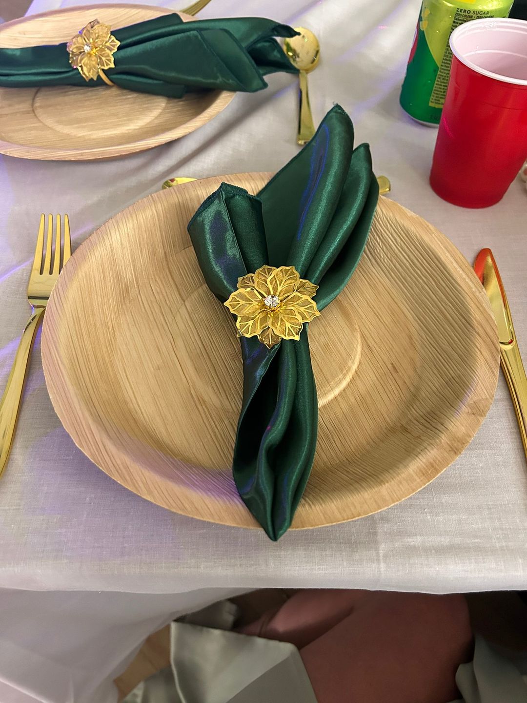 Customer photo review of 10" (25cm) Round Disposable Plates Palm Leaf Bamboo Plates