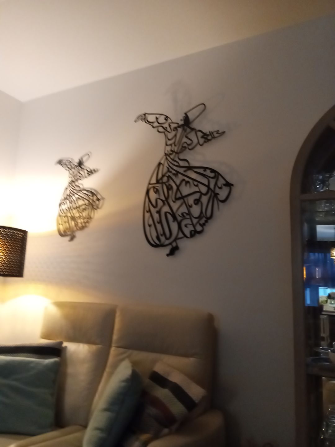 Customer photo review of Whirling Dervish Metal Islamic Wall Art