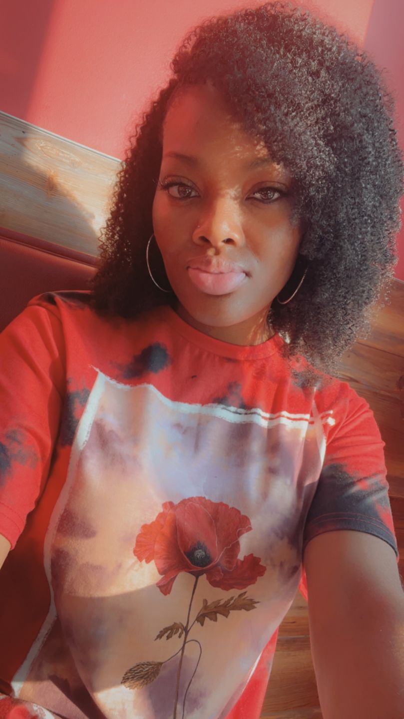 Customer photo review of Mary Afro Kinky Curly Human Hair Headband Wig