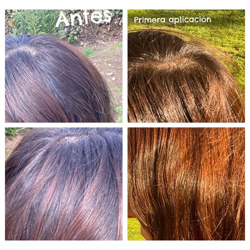 Reseña con foto de un cliente sobre Tratamiento Capilar Polvo de Cassia (Henna Neutra)