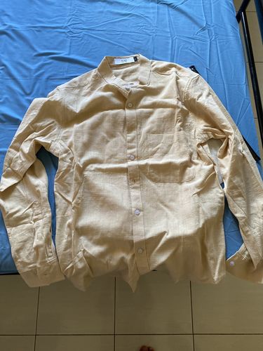 Customer photo review of Stand Collar Shirt - Cream