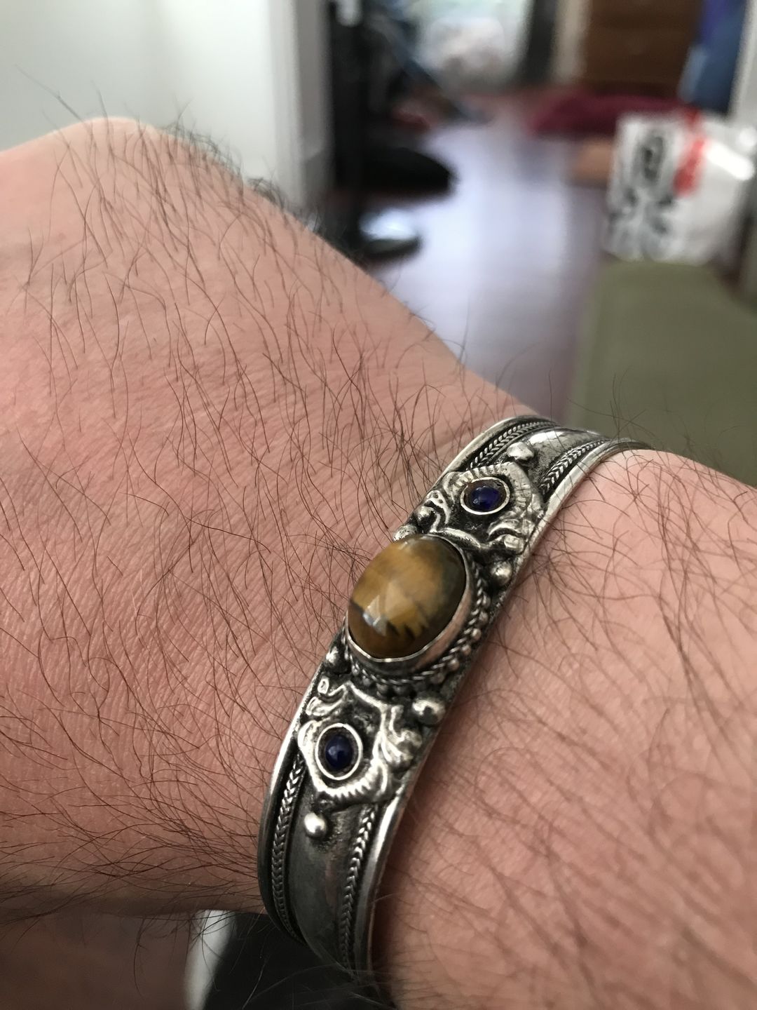 Customer photo review of Tigers Eye Bohemian Cuff Bracelet