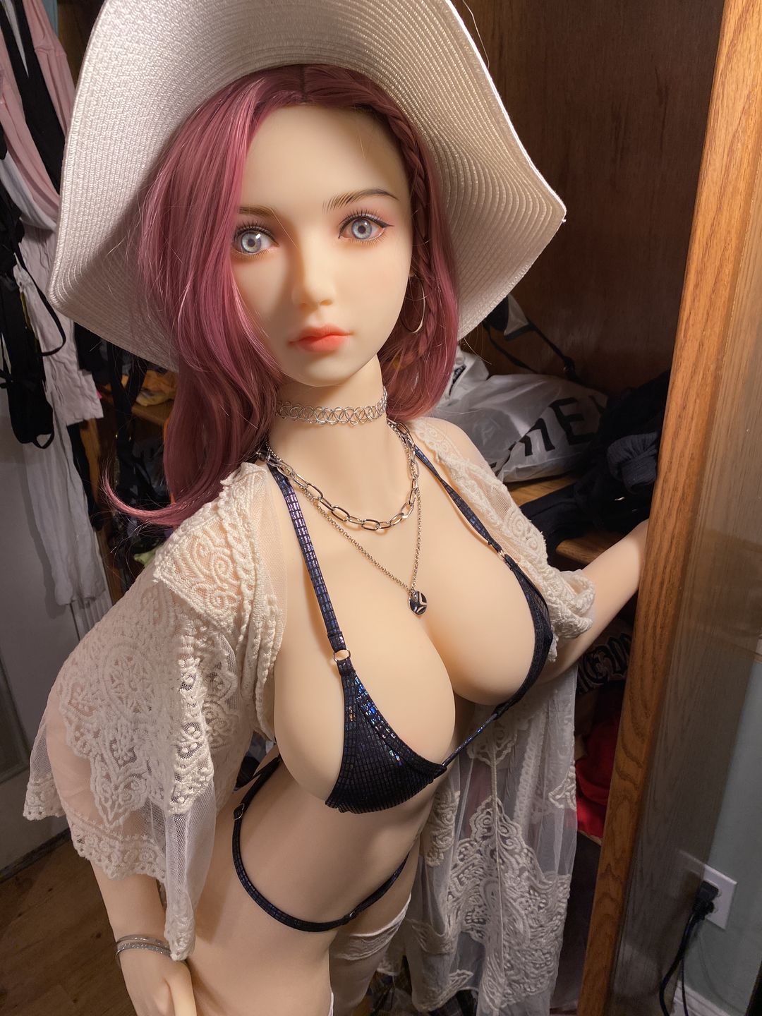 Customer photo review of US Stock - RIDMII Jacintha 160cm #58 Head B-cup Sex Doll Rosy Red Hair Young Girl Realistic Love Doll