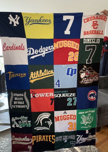 T-shirt quilt featuring new milford high school, southern high school by Dorothy from NJ