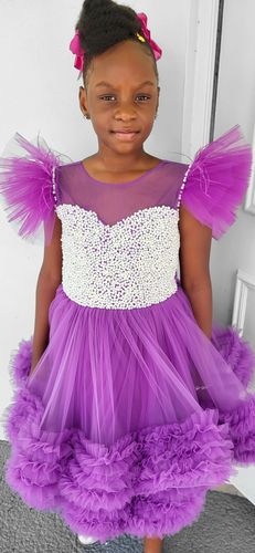 Customer photo review of Baby Girl and Toddler Birthday Bead  Prom Dress Puffy Princess Dress
