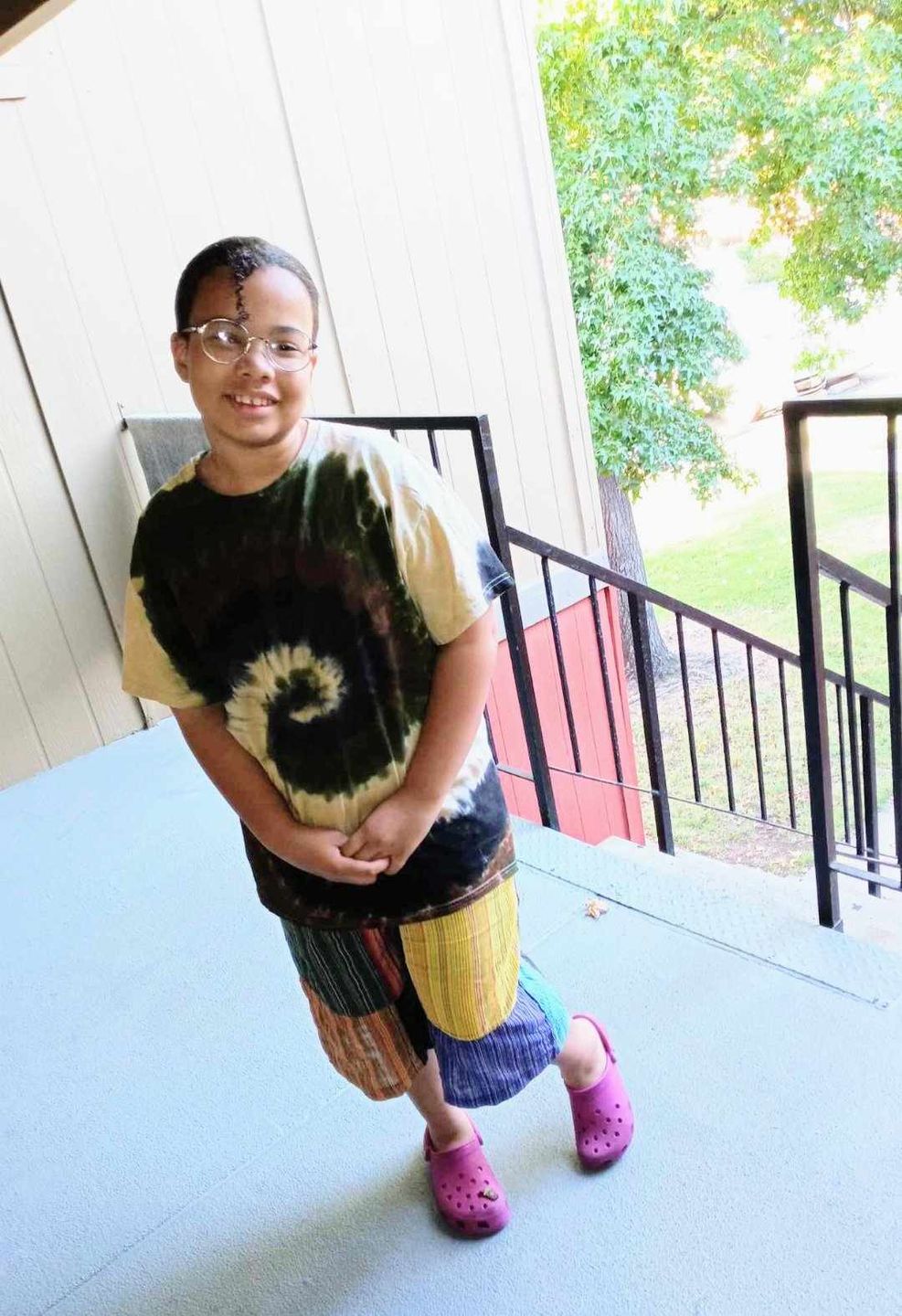 Customer photo review of Camo Swirl Tie Dye T Shirt