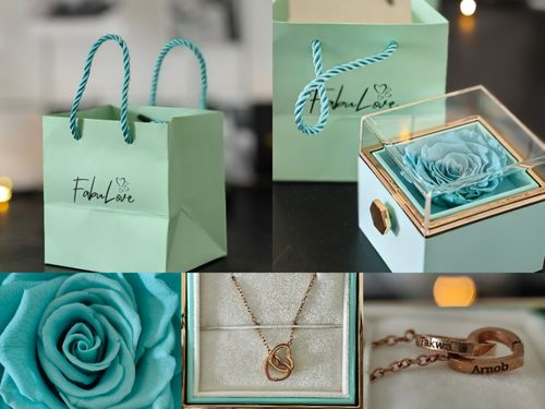 Customer photo review of Eternal Rose Box - W/ Engraved Necklace & Real Rose.