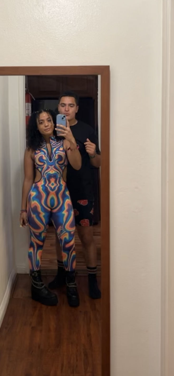Customer photo review of Electric Feel Cut Out Catsuit