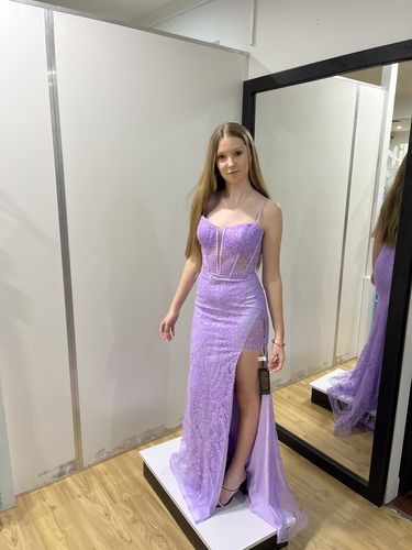 Customer photo review of Riley Corset Lace Gown - Lilac
