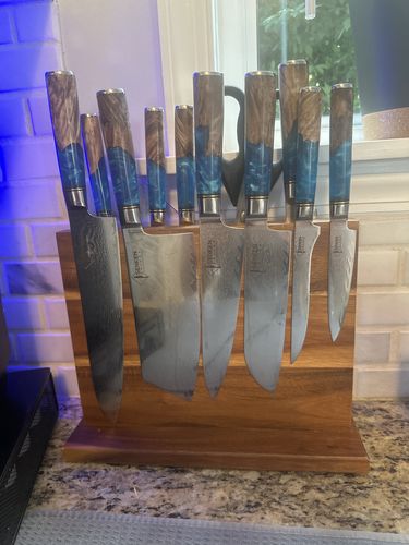 Customer photo review of "Tsunami" Collection - Japanese VG10 Damascus Steel Knife Set