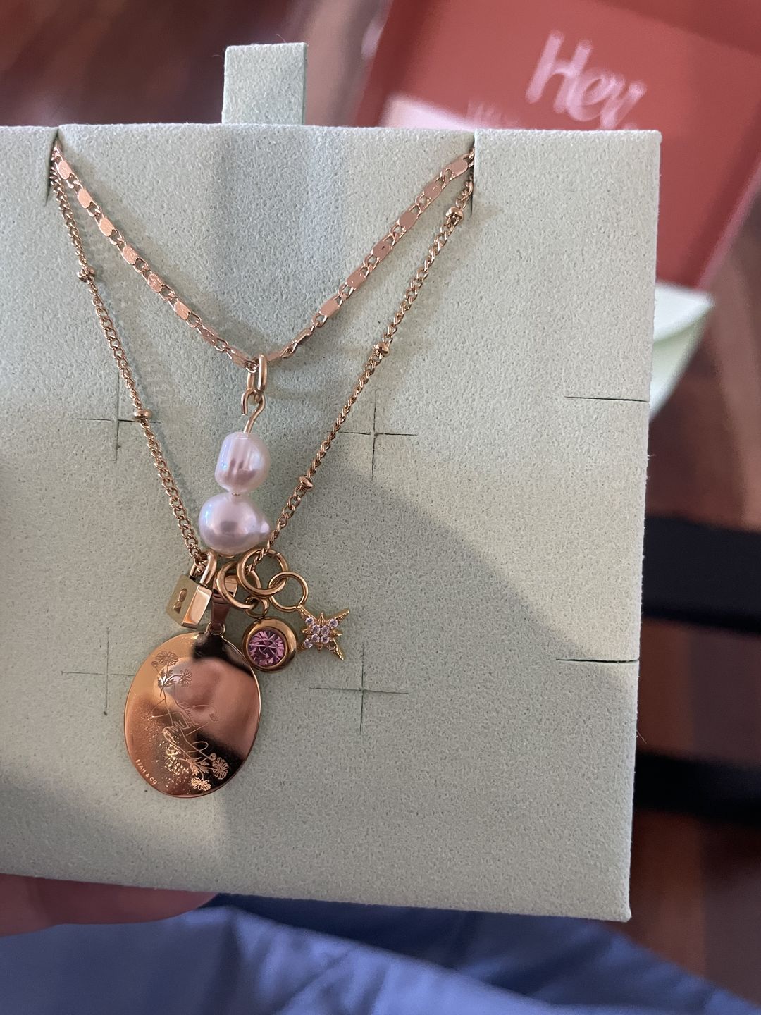 Customer photo review of FOREVER AFFIRMATION PENDANT NECKLACE