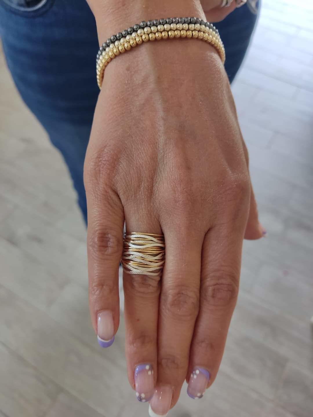 Customer photo review of Gold & Silver Wavy Ring