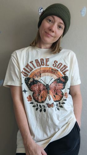 Customer photo review of Distressed Butterfly Oversized T-Shirt - Unisex
