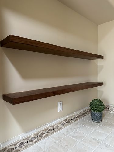 Customer photo review of Walnut Floating Shelf