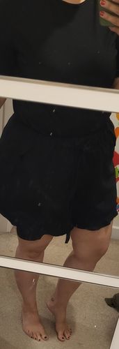 Customer photo review of Flattering Floaty 'Lucy' Shorts - Black