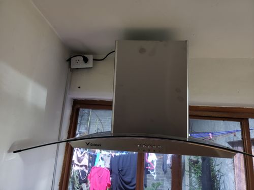 Customer photo review of Campana Extractora Cocina 900mm Cristal Templado Acero Inox